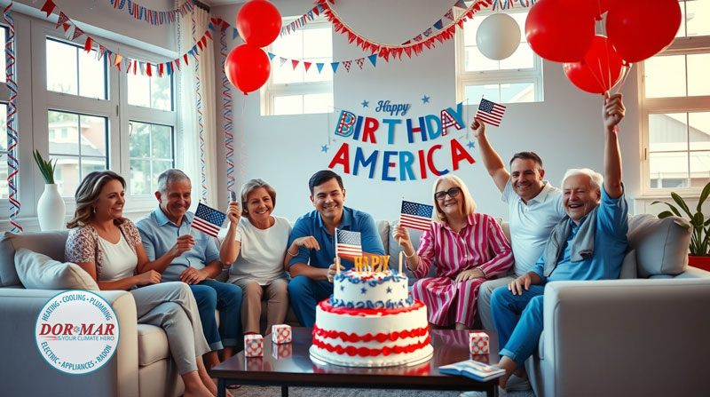 Celebrating Independence Day with the family in a cool, comfortable air conditioned home.